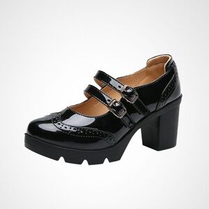 Elegant Black Patent Leather Heels